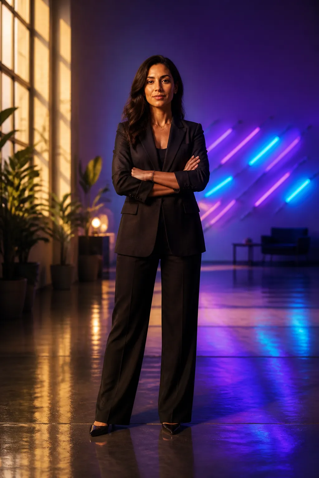 Confident woman entrepreneur empowered by the Aikosmirai platform